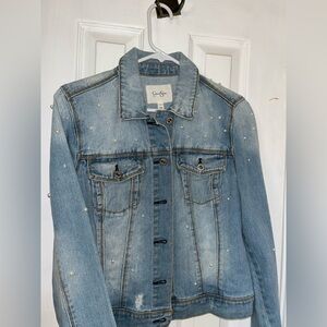 Jessica Simpson Jean jacket with pearls